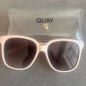 Quay Australia Ivory/Pink Square Sunglasses *never worn*